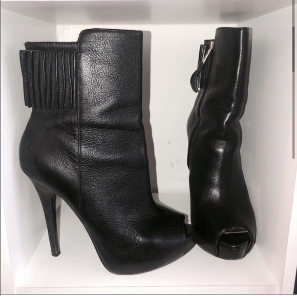 Report Signature Mott peep toe heeled booties, black, size 6 - Picture 3 of 16